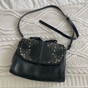 Black Leather Studded Bag
